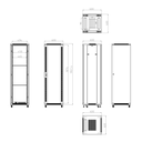 Baie Informatique 42U + plateau +bandeau 6 prises 220V+ 2 ventilateur / RACK-42UFN