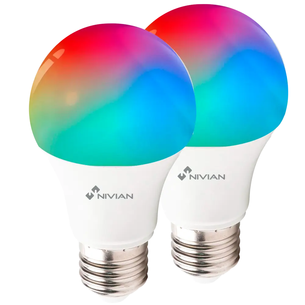 Nivian Pack de 2 Ampoules Wi-Fi RGB