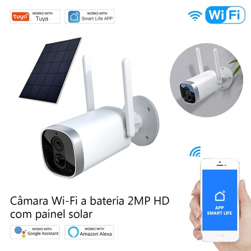 [CAM-BAT01-PS // B-1-2] CAMÉRA WI-FI À BATTERIE 2MP AVEC PANNEAU SOLAIRE / CAM-BAT01-PS