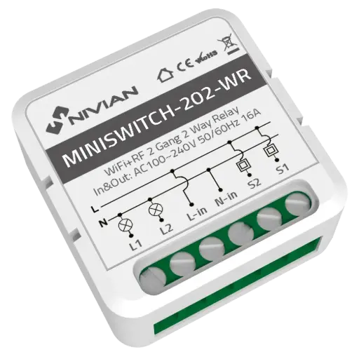 [NVS-MINISWITCH-202-WR] Nivian Passerelle Wi-Fi de 2 Lignes